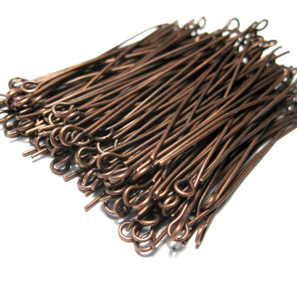 100pcs of Antique Copper Eye pins 2inches 21ga (50mm) (No.593)