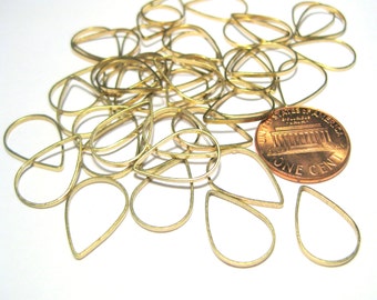 50pcs of Raw Brass Link Rings Connectors Teardrops 16mm(No. BL1519)