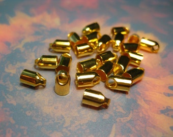 100pcs of Gold Plated Cord Crimp End Caps 7x4mm (No. TGCLS844)