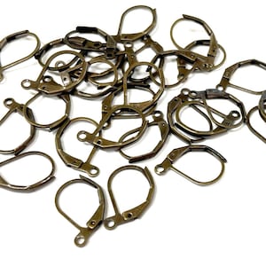 30pcs of Dark Bronze Plated Copper Lever Back Earwires 16mm(No. EW1227)