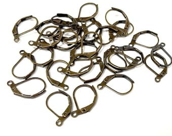 30pcs of Dark Bronze Plated Copper Lever Back Earwires 16mm(No. EW1227)