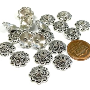 20pcs  Antique Silver Bead Caps Cone Caps 14mm(No.BCP333)