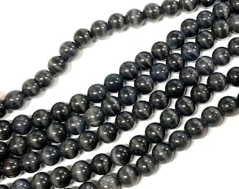 1 Strand (65pcs) of Black Cat's Eye Glass Beads 6mm Round(No.GC1631)