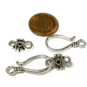5 Sets of Antique Silver Plated Hook and Eye Clasps Toggle Clasps(No. TGCLS789)