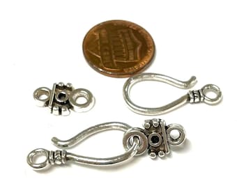 5 Sets of Antique Silver Plated Hook and Eye Clasps Toggle Clasps(No. TGCLS789)