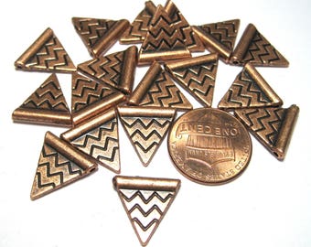 20pcs of Antique Copper Triangle Spacer Beads(No. CPSP672)