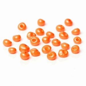 10 Grams of Orange Red 6/0 Glass Seed Beads Drop Beads