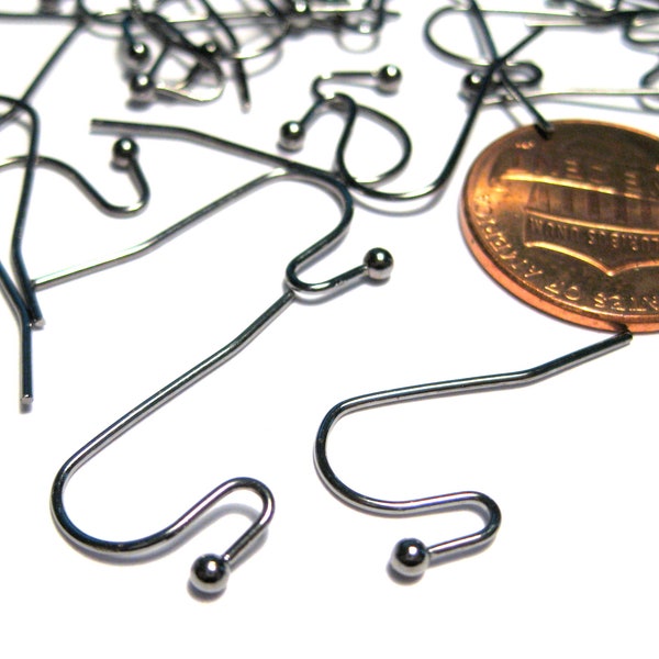 100pcs of Gunmetal Earring Hooks(No. EW1216)