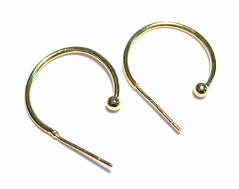 4pcs of 18K Gold Plated Brass Brass Stud Earwires(No. STG967)