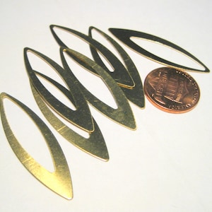 10 Raw Brass Horse Eye Link Rings: 40mm Oval Charms