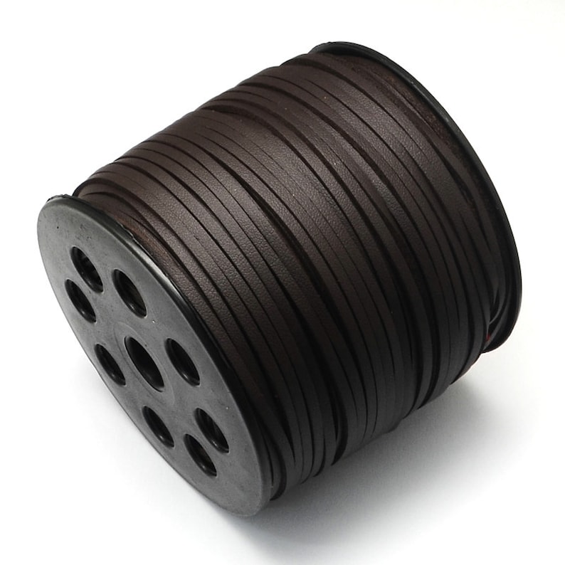 No.606 30ft of Dark Brown Faux Suede Cord Leather Like 3mm