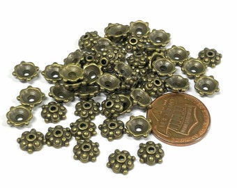 50pcs of Antique Bronze Bead Caps 8mm(No. BBC1815)
