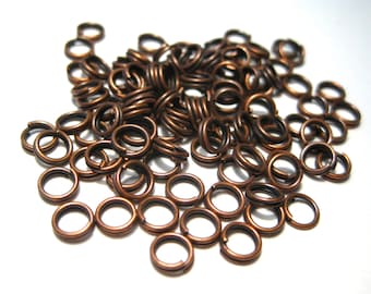 BULK--1000pcs of Antique Copper Plated Split Jump Rings 5mm 22 ga (No.438)