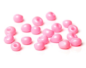 10 Grams of Pink Seed beads 6/0 Glass Seed Beads Drop Beads