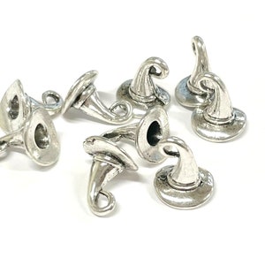 5pcs of Antique Silver Plated Witch Hat wizard Hat Charms Pendants 3D(No.CM266)
