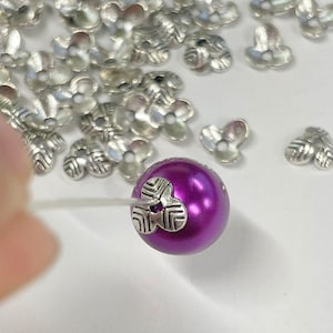 50pcs of Antique Silver Plated 3 Petals Flower Bead Caps 6mm (No. BCP2503)