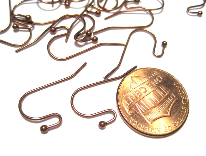 60pcs of Antique Copper Brass Earring HooksN0.1217 image 2