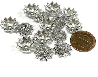 20pcs of Antique Silver Plated Bead Caps(No. BCP345)