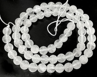 ファセットカットクォーツクリスタルビーズ：6 mmラウンドストーン