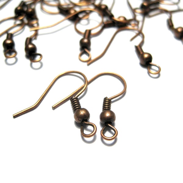 100pcs of Antique Copper Ear Wire Hook Earrings Hooks 18mm(No. EW1210)