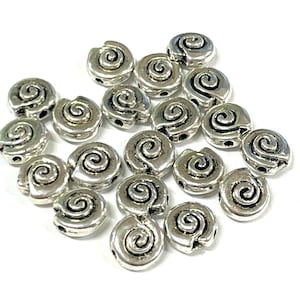 20pcs of Antique Silver Plated Spiral Carved Round Spacer Beads 7mm(No.SSPC1287)