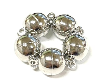 5 juegos de cierres magnéticos redondos plateados (n.° MGC2080)