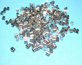 400pcs of Silver Tone Crimps Tube Beads 2mm Crimps Beads (No.CRP893)