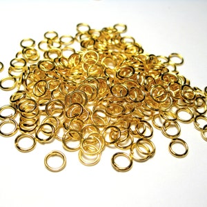 100pcs of Gold Tone Plated Open Jump Rings 5mm 21ga (No.2274)
