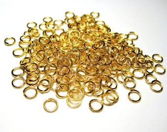 100pcs of Gold Plated Open Jump Rings 5mm 21ga (No.2274)