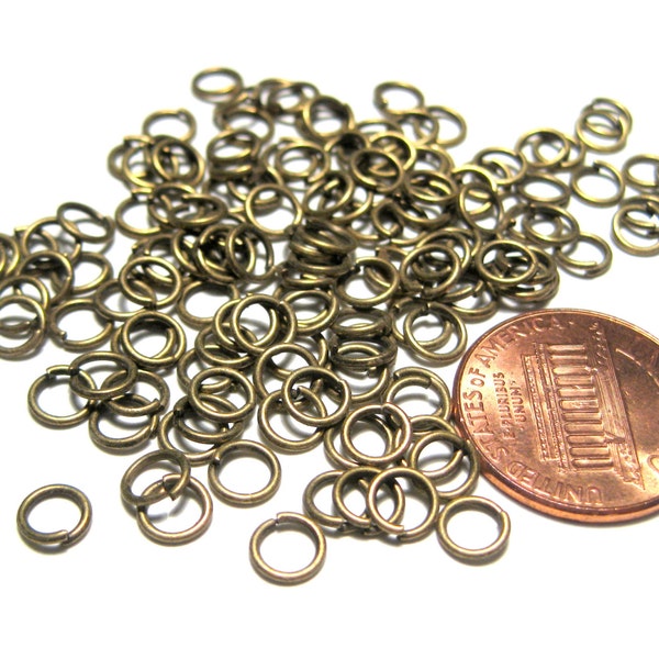 100pcs of Antique Bronze Open Jump Rings 5mm 21ga(No.782)