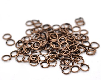 100pcs of Antique Copper Open Jump Rings 5mm 21ga (No.2273)