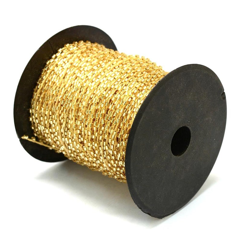 30ft Spool of Yellow Gold Seed Beads Beaded Cords Etsy