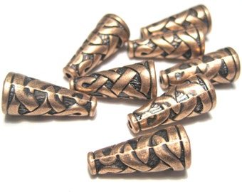 10 Stück Antike Kupfer Kegel Perlenkappen Endkappen Quastenkappen Kumihimo Kappen (NO.CPCAP603)