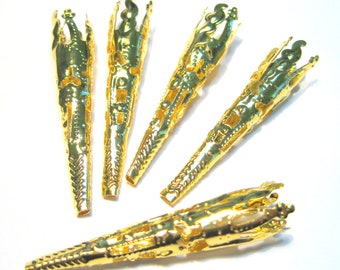 20pcs of Gold Tone Filigree Bead Cone caps 42mm(No. GCP2254)