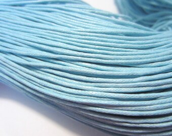 30ft of Cyan Blue Wax Cotton Cord Bracelet Necklace Cord 1.5mm (No.198)