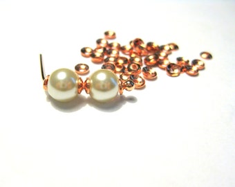 100pcs of Rose Gold Tiny Bead Caps 3mm Brass Bead Cones(No. BCPRS419)