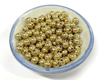 30pcs Solid Brass Spacer beads Ball Round Beads 6mm Round Ball Beads(No. BSP1580)