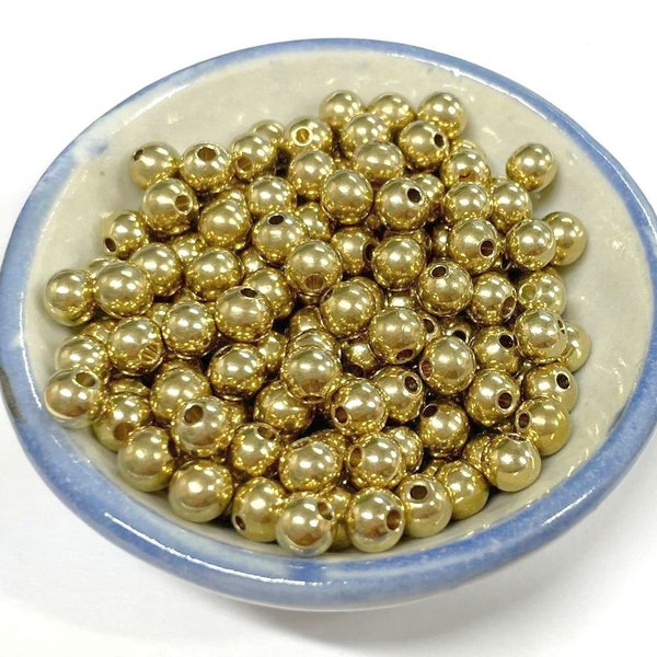 30pcs Solid Brass Spacer beads Ball Round Beads 6mm Round Ball Beads(No. BSP1580)