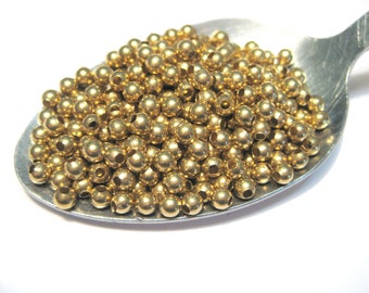 100pcs de perles de boule en laiton brut 3mm perles de boule ronde (No. BSP1581)