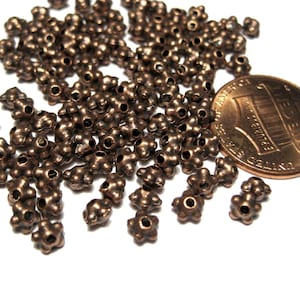 100pcs Dark Antique Copper Small Metal Spacer Beads(No. CPSP648)
