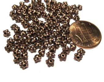 100pcs Dark Antique Copper Small Metal Spacer Beads(No. CPSP648)