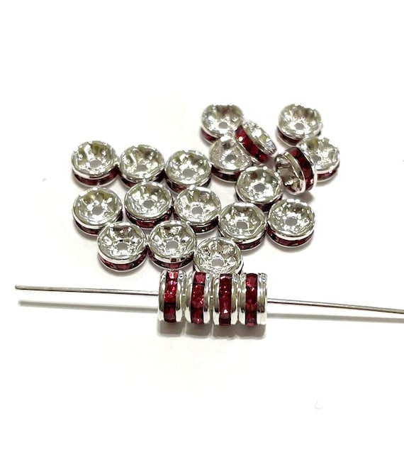 Lot De 20 Perles Intercalaires Strass Transparent Argenté 6 Mm - Grade A, Pour Création De Bijoux