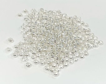 10 Grams of Bright Silver 3mm Crimps Beads(No. CM798A)
