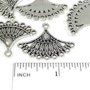 6pcs of Antique Silver Plated Fan shaped Boho Chic Charms Chandelier Connectors(No.CM016B)