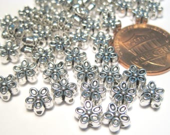 30pcs of Antique Silver Flower Metal Spacer Beads(No.SSPC1266)