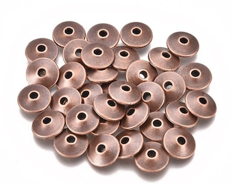 9pcs of Antique Copper Spacer Beads 6x8mm(No. CPSP654)(lo1)
