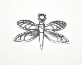 10pcs of Antique Silver Dragonfly Charms Pendants 15mm(No.CM066)