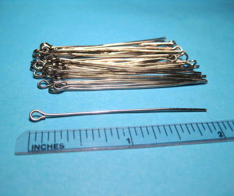 Bulk-1000pcs of Antique Silver Tone Eye pins 50mm Eye Pins 2 inches