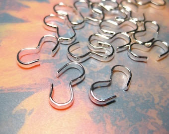 50pcs of Bright Silver Plated "W " Crimp Connectors 13x6mm(No. ASB1010)