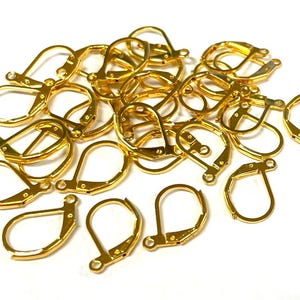 30pcs Gold Tone Plated Brass Lever Back Ear wires(No. EW1222)